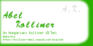 abel kolliner business card